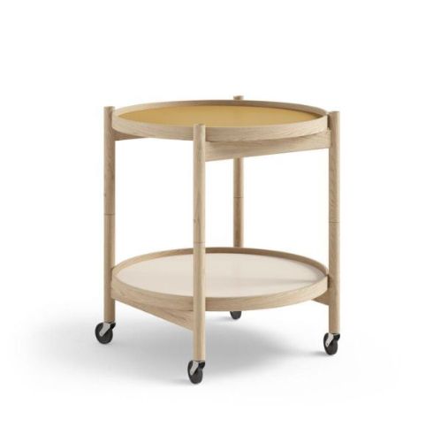 Brdr. Krüger Bølling Bakkebord m. 2 bakker Ø: 50 cm - Ubehandlet Eg/Sunny
