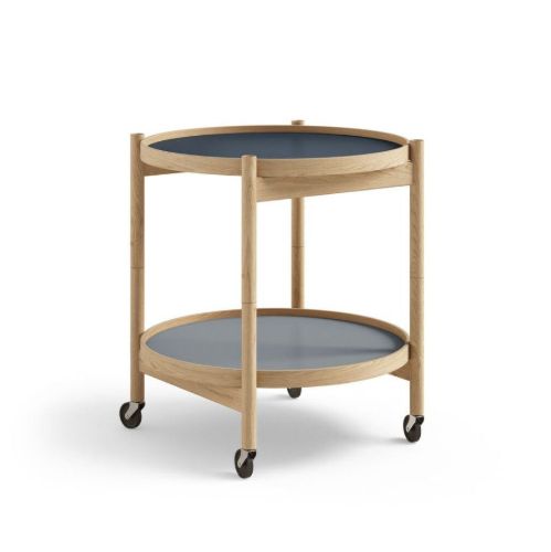 Brdr. Krüger Bølling Tabletttisch mit 2 Tabletts Ø: 50 cm - Geölte Eiche/Wasser
