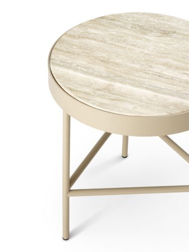 Ferm Living Travertine Table Medium Ø: 40 cm - Cashmere