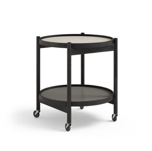 Brdr. Krüger Bølling Bakkebord m. 2 bakker Ø: 50 cm - Sortmalet Eg/Stone