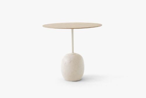 &Tradition Lato Couchtisch LN9 Ø: 50 cm - Lackierte Eiche / Crema Diva Marmor
