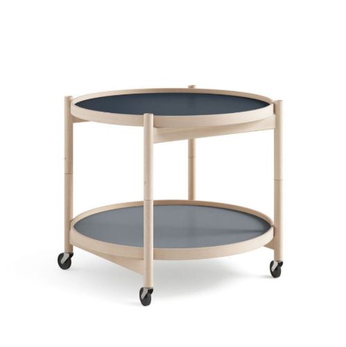 Brdr. Krüger Bølling Tabletttisch mit 2 Tabletts Ø: 60 cm - Unbehandelte Buche/Wasser