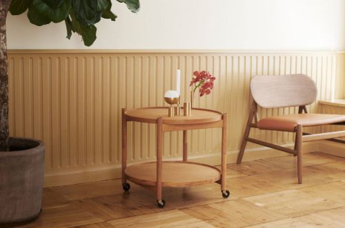 Brdr. Krüger Bølling Tabletttisch mit 2 Tabletts Ø: 60 cm – Buche geölt/Furnier