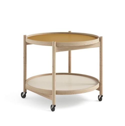 Brdr. Krüger Bølling Bakkebord m. 2 bakker Ø: 60 cm - Ubehandlet Eg/Sunny