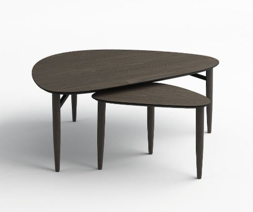 Thomsen Furniture Katrine Nordic Sofabord Trekant Stor 89x126x50 cm - Røget Eg / Sortlakeret Eg