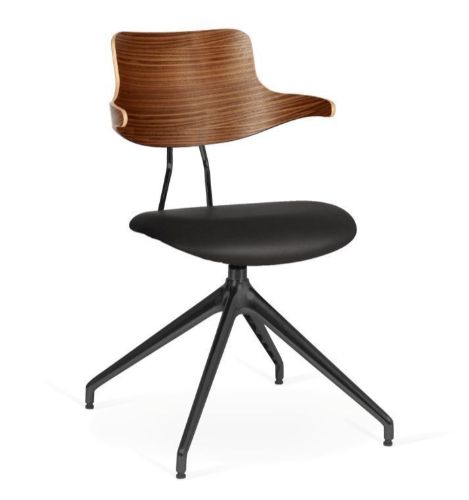 Vermund VL119 Spisebordsstol SH: 46 cm - Sort Stel/Olieret Valnød/Sort Sierra Læder