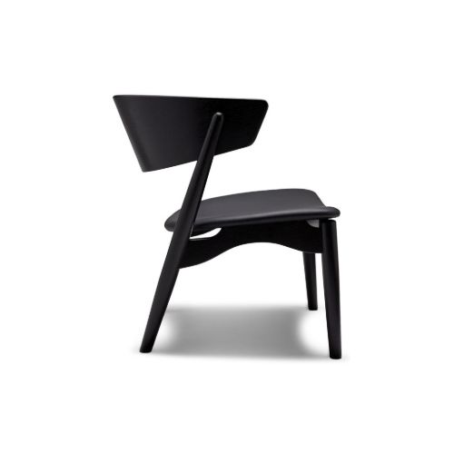Sibast Furniture No 7 Lounge Chair SH: 35 cm – Schwarze Eiche / Schwarzes Victory-Leder