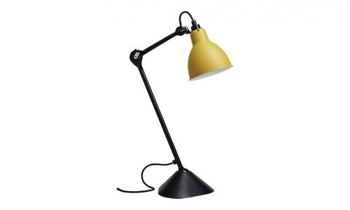 DCW Editions Lampe Gras N205 Bordlampe Rund H: 59cm - Sort/Gul