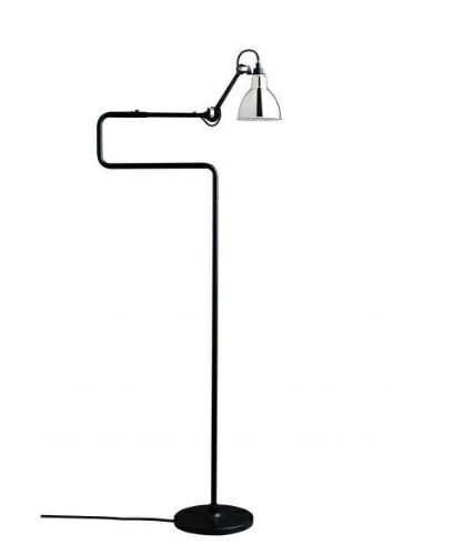 DCW Editions Lampe Gras N411 Gulvlampe Rund H: 121cm - Sort/Krom