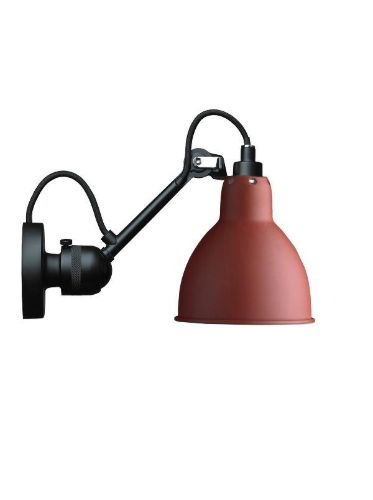 DCW Editions Lampe Gras N304 Væglampe Rund H: 14cm - Sort/Rød