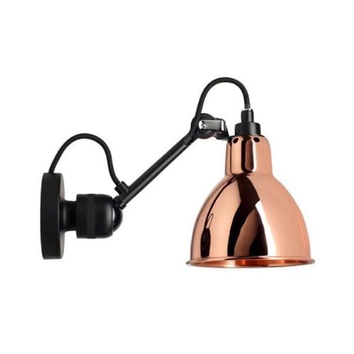 DCW Editions Lampe Gras N304 Væglampe Rund H: 14cm - Sort/Kobber