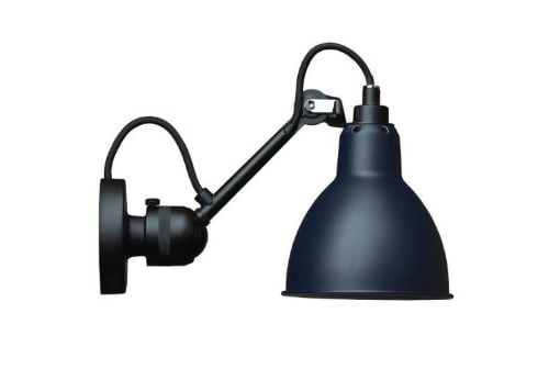 DCW Editions Lampe Gras N304 Væglampe Rund H: 14cm - Sort/Blå