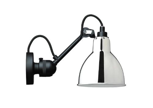 DCW Editions Lampe Gras N304 Væglampe Rund H: 14cm - Sort/Krom