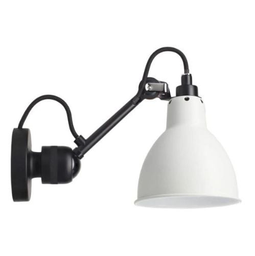DCW Editions Lampe Gras N304CA Væglampe Rund m. Ledning H: 14cm - Sort/Hvid