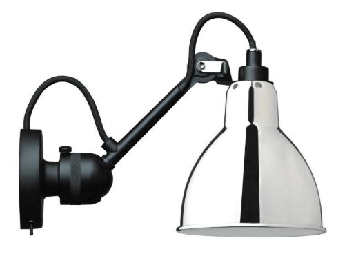 DCW Editions Lampe Gras N304SW Væglampe Rund m. Afbryder H: 14cm - Sort/Krom