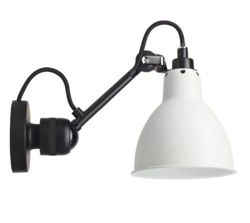 DCW Editions Lampe Gras N304SW Væglampe Rund m. Afbryder H: 14cm - Sort/Hvid