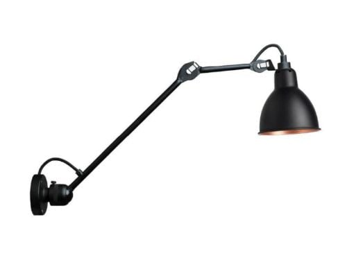 DCW Editions Lampe Gras N304L40 Væglampe Rund H: 40cm - Sort/Sort/Kobber