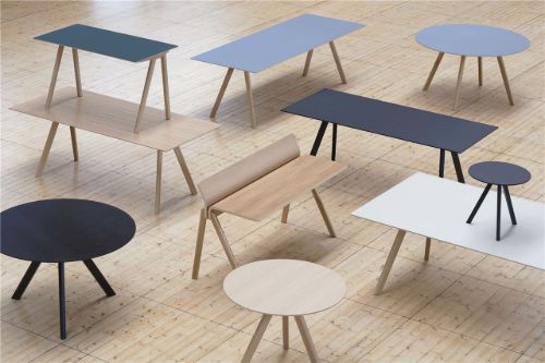 HAY CPH 10 Schreibtisch 160 x 80 x 74 cm – lackierte massive Eiche/graues Linoleum