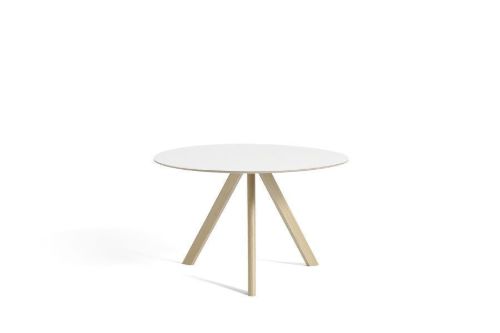 HAY CPH 20 Round Table Ø: 120 cm - Lacquered Solid Oak/White Laminate