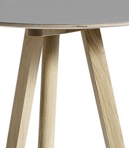 HAY CPH 20 Runder Tisch Ø: 70 cm – Lackierte massive Eiche/Graues Linoleum