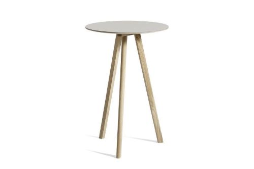 HAY CPH 20 Round Table Ø: 70 cm - Lacquered Solid Oak/Off White Linoleum