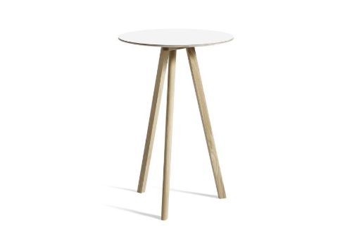 HAY CPH 20 Round Table Ø: 70 cm - Lacquered Solid Oak/White Laminate