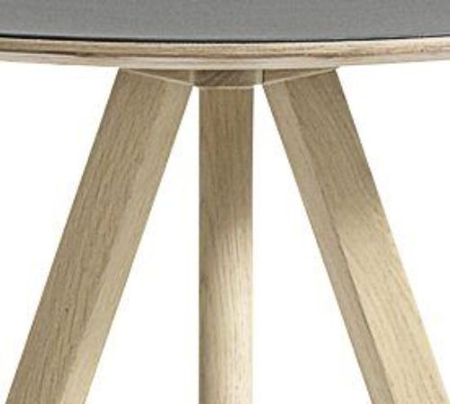 HAY CPH 20 Runder Tisch Ø: 50 cm – Lackierte massive Eiche/Graues Linoleum