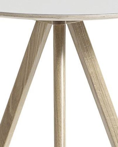 HAY CPH 20 Runder Tisch Ø: 50 cm – Lackierte massive Eiche/Grauweißes Linoleum