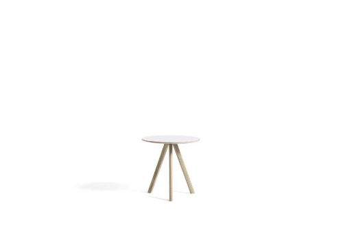 HAY CPH 20 Round Table Ø: 50 cm - Lacquered Solid Oak/White Laminate