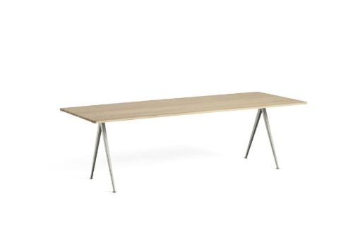 HAY Pyramide Table 02 250x85 cm - Beige Powder Coated Steel/Matt Lacquered Oak