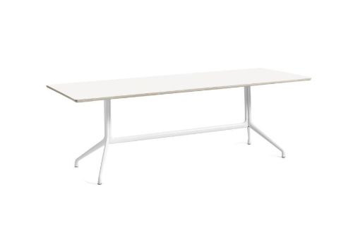 HAY AAT10 Table 220x90 cm - White Powder Coated Aluminium/White Laminate