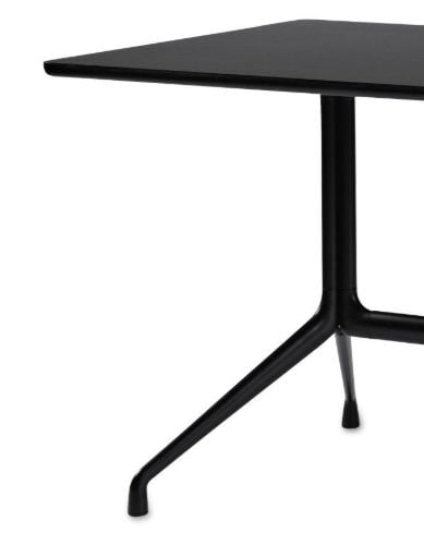 HAY AAT10 Tisch 180 x 90 cm – Schwarz pulverbeschichtetes Aluminium/Schwarzes Linoleum