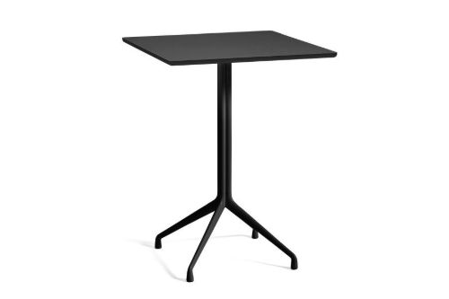 HAY AAT15 Table 80x80 cm - Black Powder Coated Aluminium/Black Linoleum