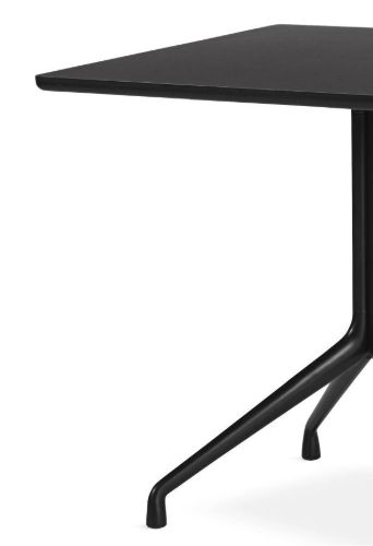 HAY AAT15 Tisch 80x80 cm – Schwarz pulverbeschichtetes Aluminium/Schwarzes Linoleum
