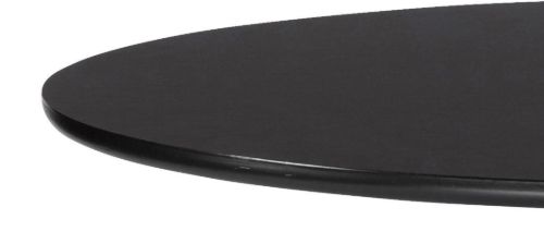 HAY AAT20 Tisch Ø: 80xH: 105 cm – Schwarz pulverbeschichtetes Aluminium/Schwarzes Linoleum