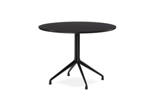 HAY AAT20 Table Ø: 100xH: 74 cm - Black Powder Coated Aluminium/Black Linoleum