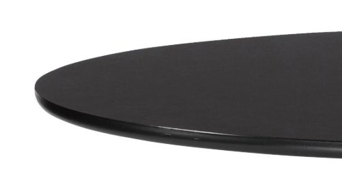 HAY AAT20 Tisch Ø: 100xH: 74 cm – Schwarz pulverbeschichtetes Aluminium/Schwarzes Linoleum