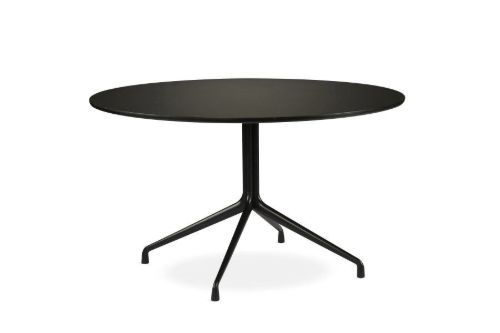 HAY AAT20 Table Ø: 128xH: 74 cm - Black Powder Coated Aluminium/Black Linoleum