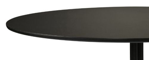 HAY AAT20 Tisch Ø: 128xH: 74 cm - Schwarz pulverbeschichtetes Aluminium/Schwarzes Linoleum