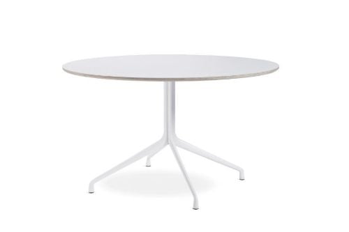 HAY AAT20 Table Ø: 128xH: 74 cm - White Powder Coated Aluminium/White Laminate