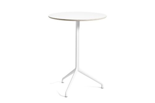 HAY AAT20 Table Ø: 80xH: 105 cm - White Powder Coated Aluminium/White Laminate