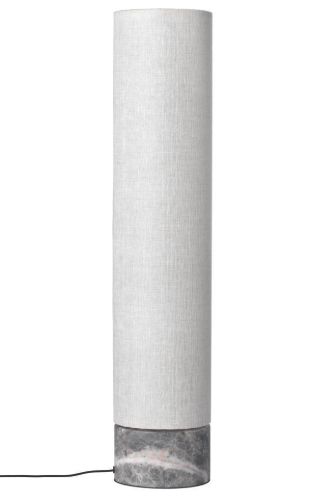 GUBI Unbound Stehleuchte H: 80 cm Medium – Natürliche Leinwand/Grauer Marmor