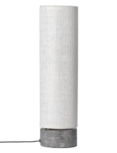 GUBI Unbound Tischlampe H: 45 cm – Natürliche Leinwand/Grauer Marmor