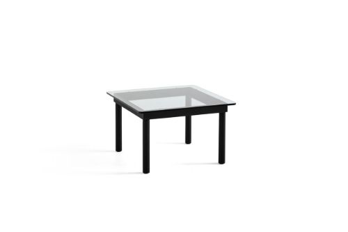 HAY Kofi Table 60x60 cm - Black Solid Oak / Clear Glass