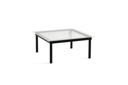 HAY Kofi Table 80x80 cm - Black Solid Oak / Clear Reeded Glass