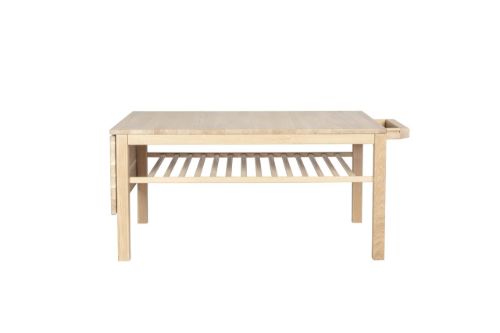 Haslev Klassik 4C Klapbord m. Skuffe og Hylde 75x110 cm - Hvidolieret Eg