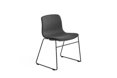 HAY AAC 08 About A Chair Front Upholstery SH: 46 cm - Black Powder Coated Steel/Black/Remix 173