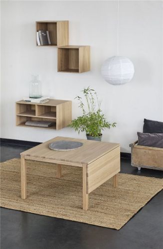 Haslev Klassik 5A Couchtisch 85x85 cm - Weiß geölte Eiche