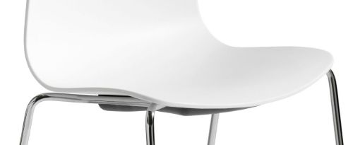 HAY AAC 16 About A Chair SH: 46 cm – Verchromter Stahl/Weiß