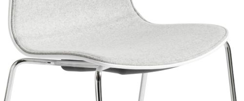 HAY AAC 16 About A Chair Vorderpolsterung SH: 46 cm – Verchromter Stahl/Weiß/Divina Melange 120